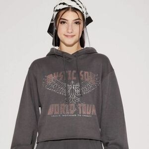 Hollister Mystic Soul Gray Cropped Hoodie